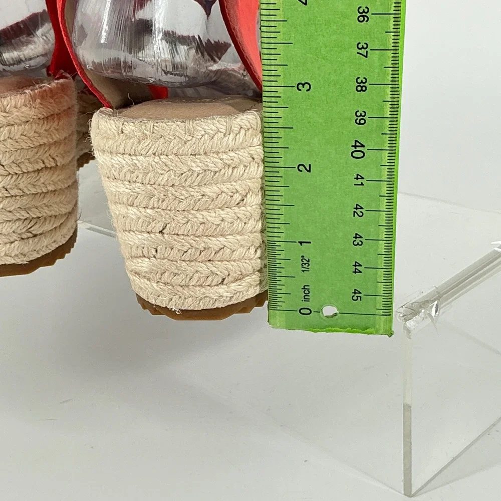 Eileen Fisher Size 10 Red Poppy Willow Leather Espadrille Wedge NEW Sandals $198